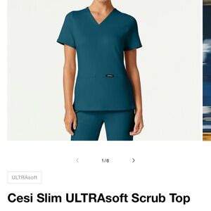 New Caribbean Blue JAANUU scrub top size medium